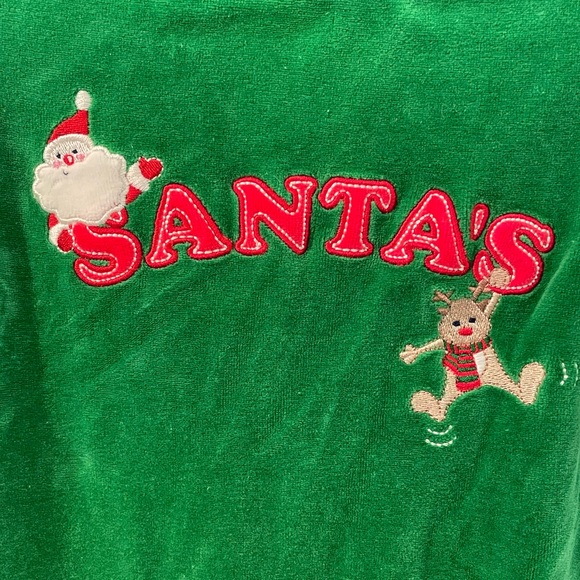 Santa’s Helper Christmas Holiday Onesie with Feet. Size 6M. - Picture 2 of 6